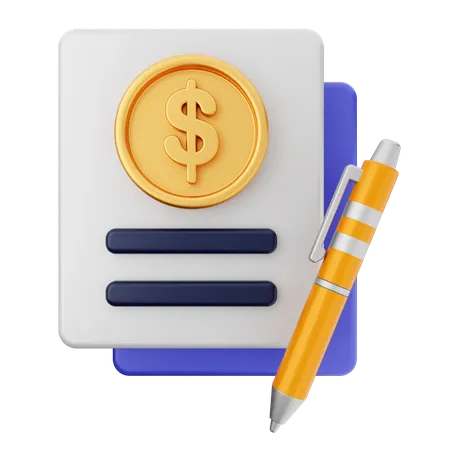 Contract Finance  3D Icon