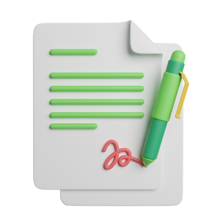 Contract Job Offer  3D Icon