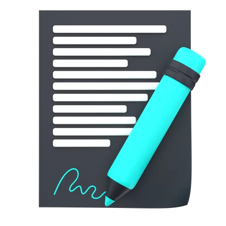 Contract Letter  3D Icon