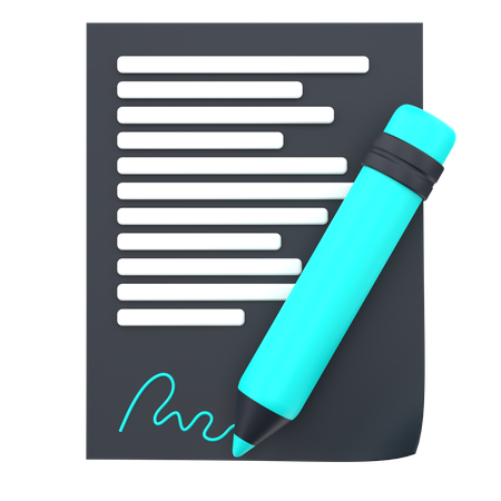Contract Letter  3D Icon