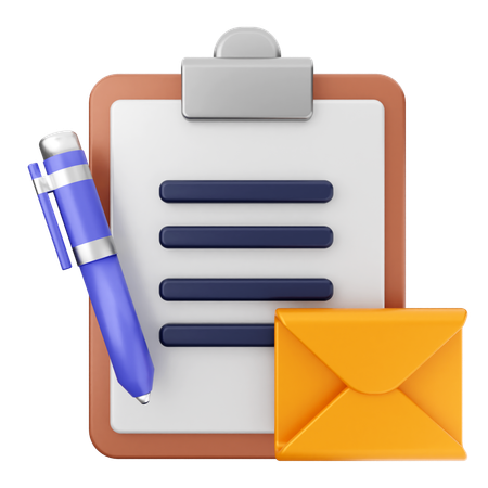 Contract Mail Message  3D Icon