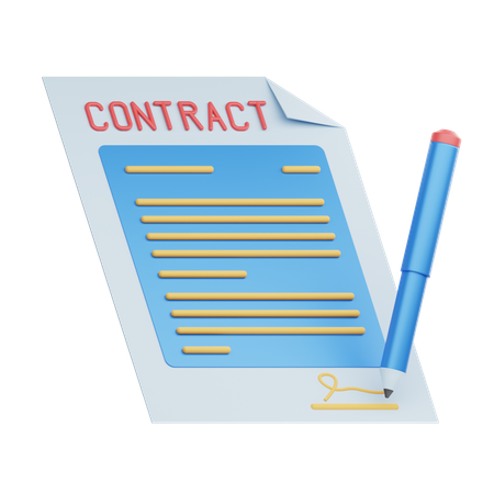Contract Paper  3D Icon