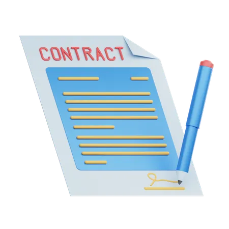 3 D Illustration Real Estate Contract 3D Icon