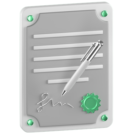 Contract Paper  3D Icon