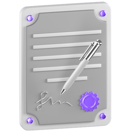 Contract Paper  3D Icon