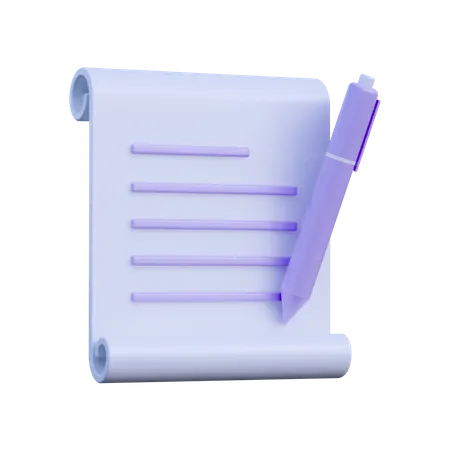 Contract Paper  3D Icon