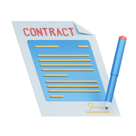 Contract Paper  3D Icon