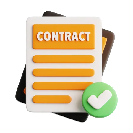 Contract Paper  3D Icon