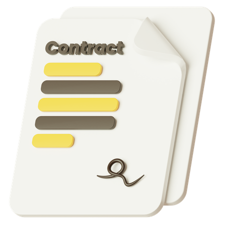 Contract Paper  3D Icon