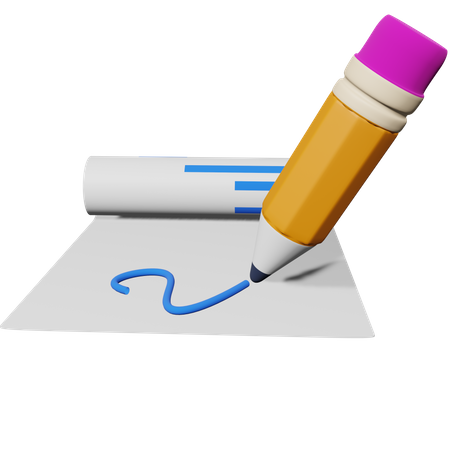 Contract Paper  3D Icon