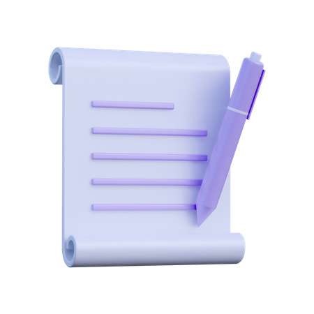 Contract Paper  3D Icon