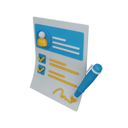 Contract paper  3D Icon