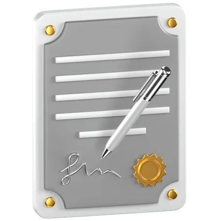 Contract Sign  3D Icon