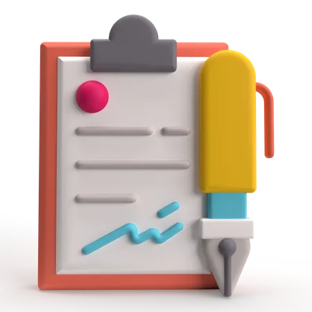 Contract Sign  3D Icon