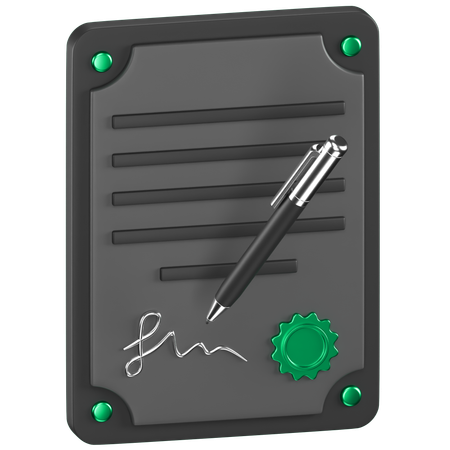 Contract Sign  3D Icon