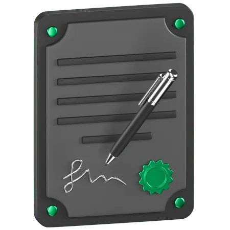 Contract Sign  3D Icon