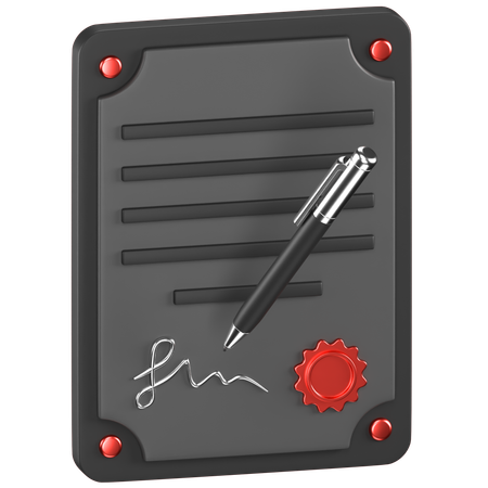 Contract Sign  3D Icon