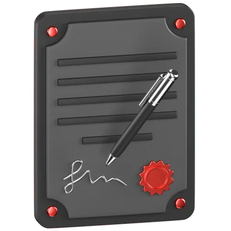 Contract Sign  3D Icon