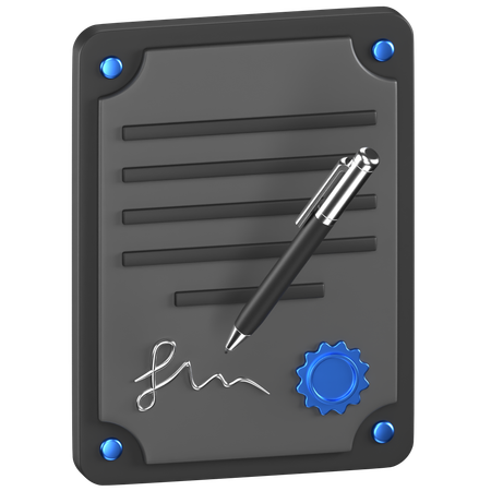 Contract Sign  3D Icon
