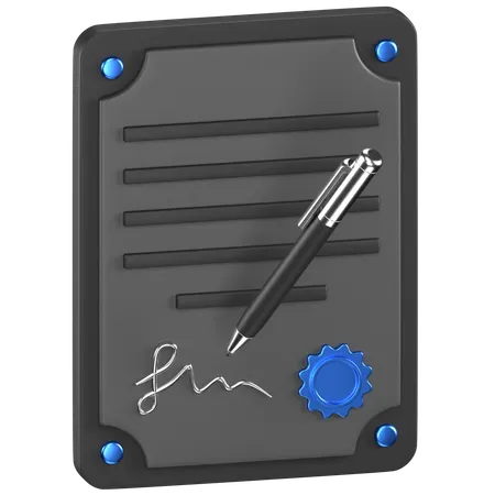 Contract Sign  3D Icon