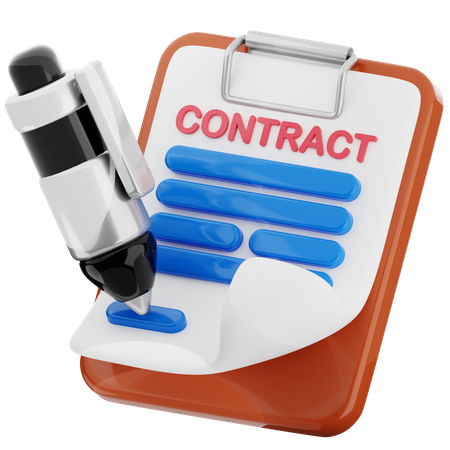 Contract Sign  3D Icon