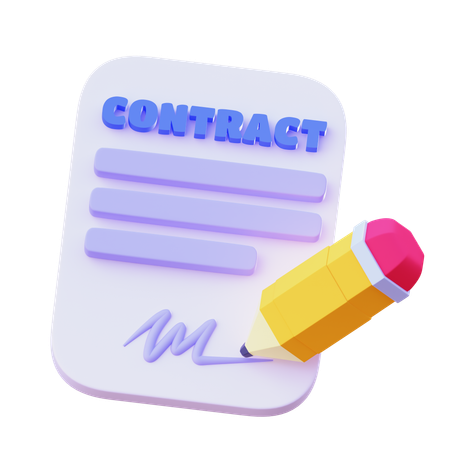 Contract Sign  3D Icon