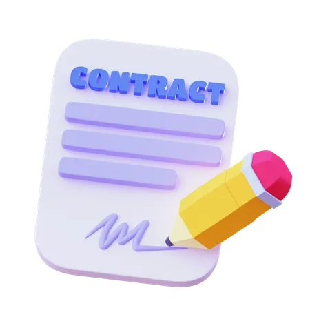 Contract Sign  3D Icon