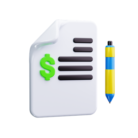 Contract Signing  3D Icon