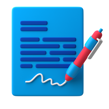 Contract Signing  3D Icon