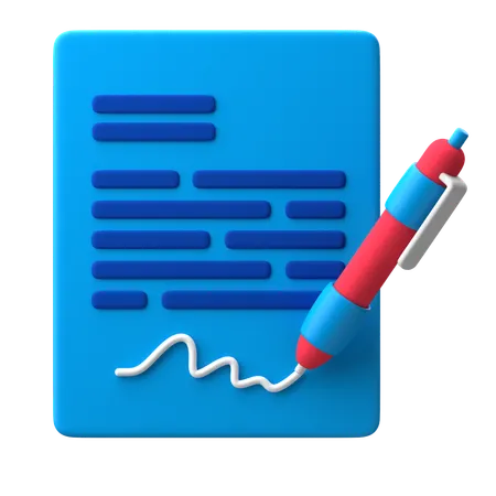 Contract Signing  3D Icon