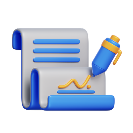 Contract Signing  3D Icon