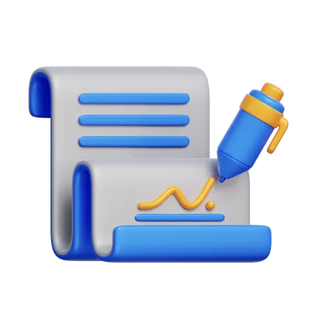 Contract Signing  3D Icon