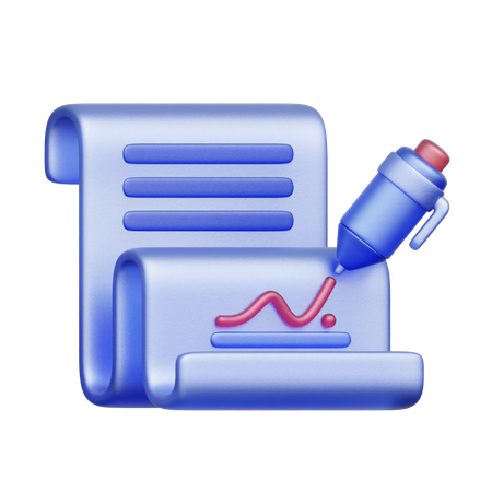 Contract Signing  3D Icon