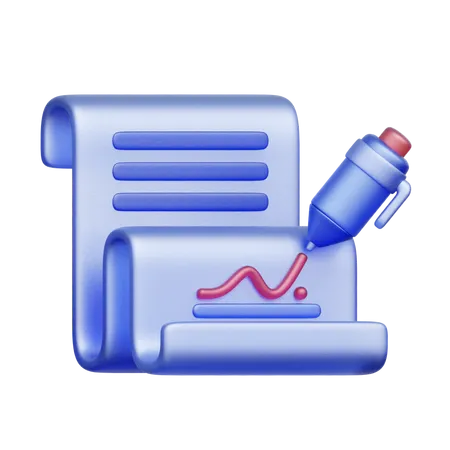 Contract Signing  3D Icon