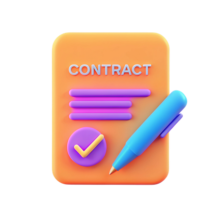 Contract Signing  3D Icon