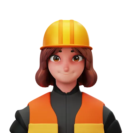 Contractor Woman  3D Icon