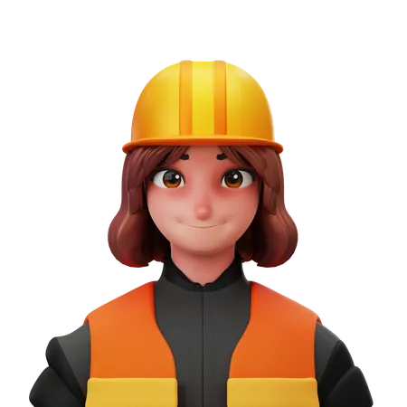 Contractor Woman  3D Illustration