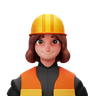 3d contractor woman illustration