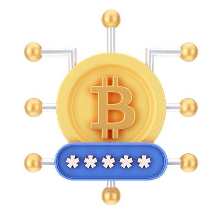 Contraseña bitcoin  3D Icon