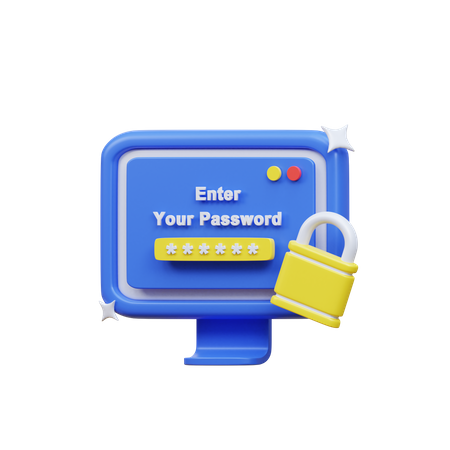 Contraseña de la computadora  3D Icon