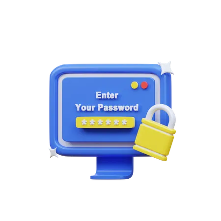 Contraseña de la computadora  3D Icon
