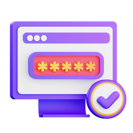 Contraseña de la computadora  3D Icon