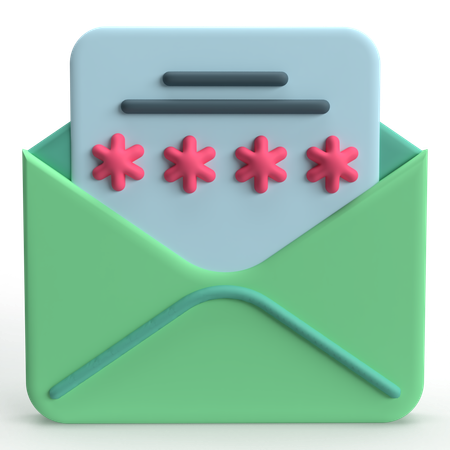 Contraseña de correo  3D Icon