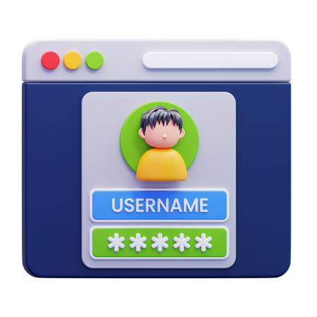 Contraseña del sitio web  3D Icon