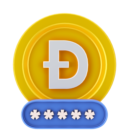 Contraseña de dogecoin  3D Icon