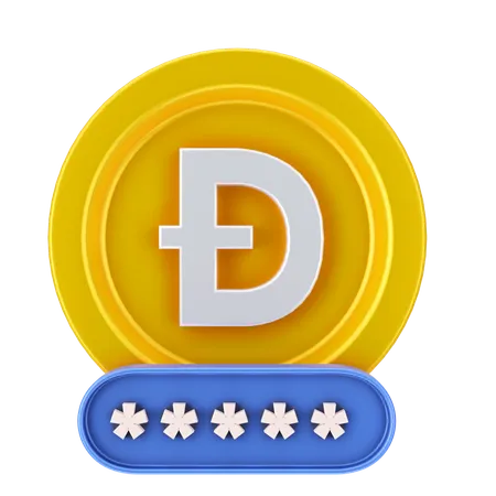 Contraseña de dogecoin  3D Icon