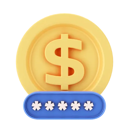 Contraseña del dólar  3D Icon
