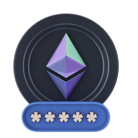 Contraseña de ethereum  3D Icon