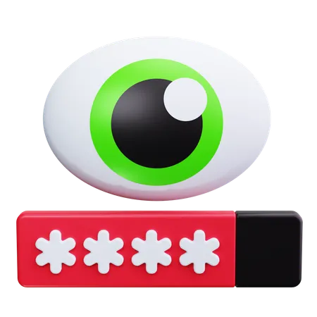 Ojo de contraseña  3D Icon