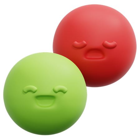 Contraste émotionnel des visages 3D Icon
